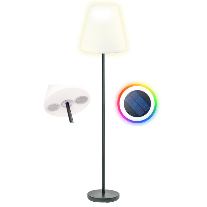 RGB LED solar outdoor floor lamp with Bluetooth speaker