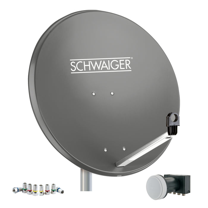 Schwaiger Satellitenanlage Set Anthrazit Stahl 75 cm