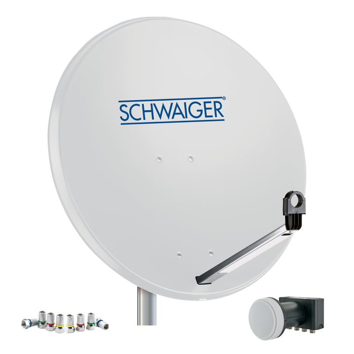 Schwaiger Satellitenanlage Set Weiß Stahl 75 cm