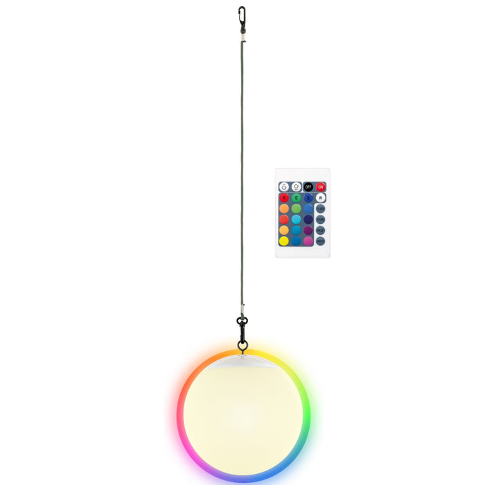 RGB LED outdoor solar hanging light with nylon cord for attachment