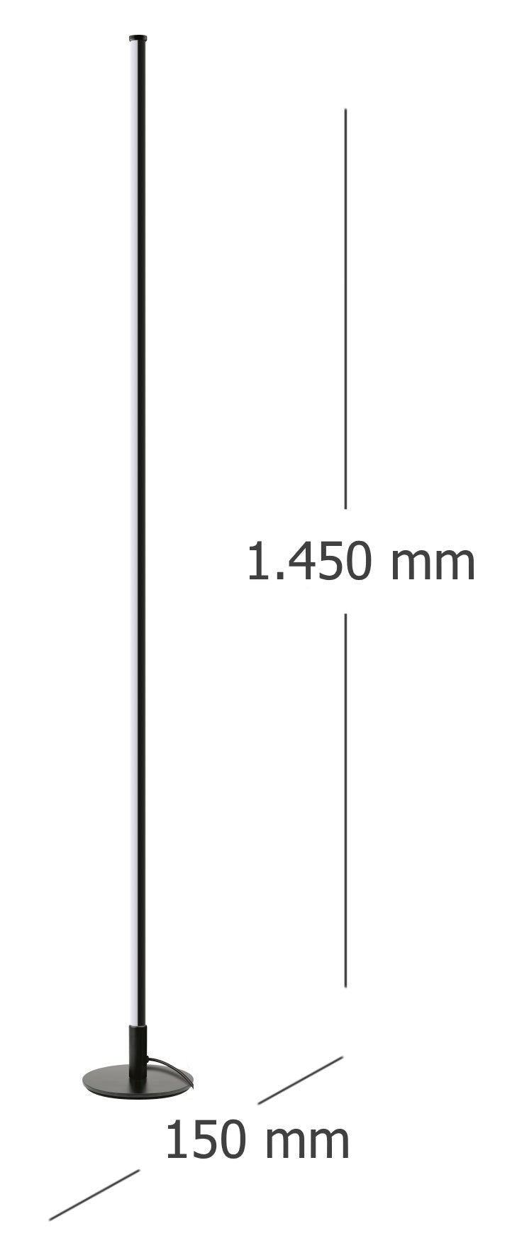 RGB LED floor lamp, dimmable, with color change, with remote control