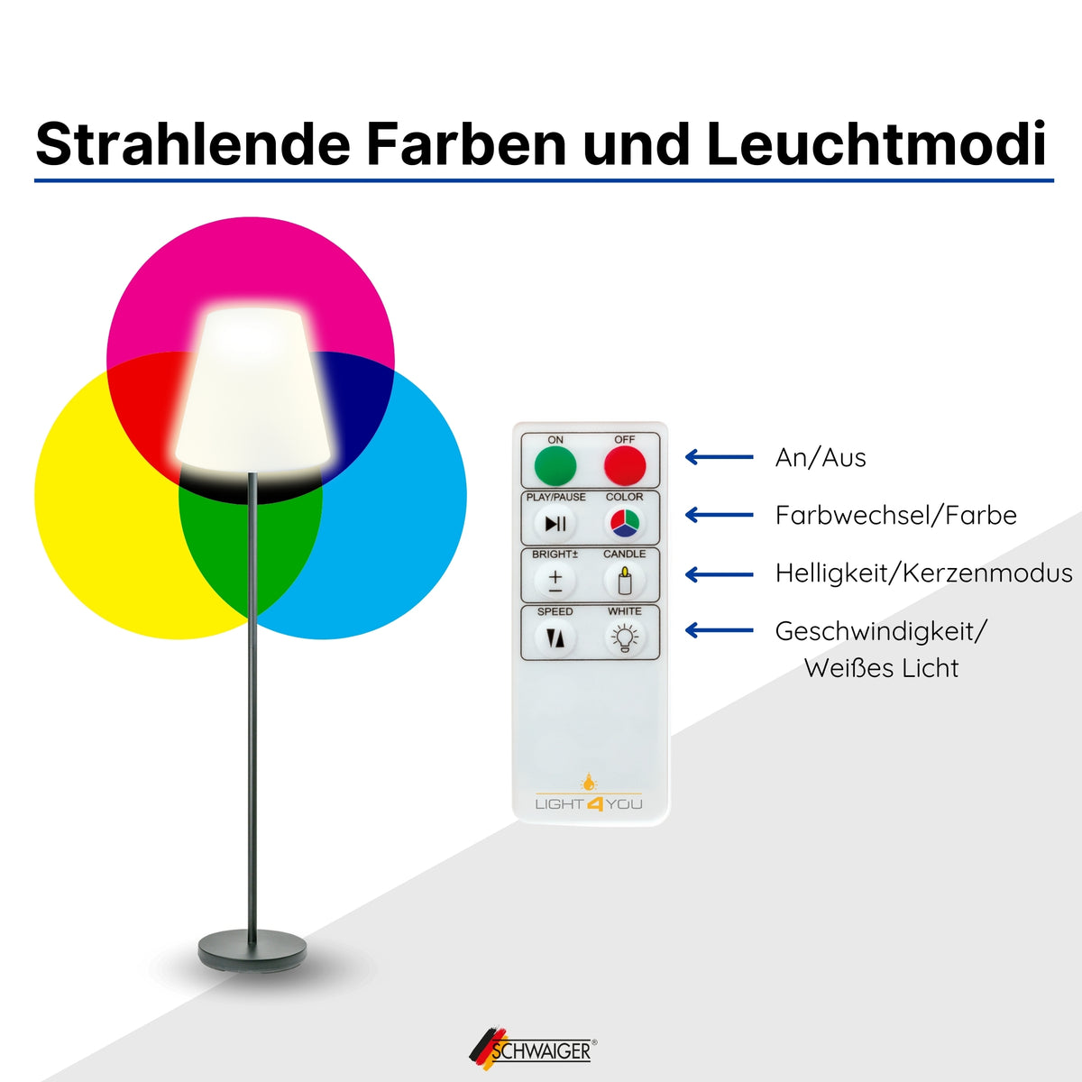 Solar-Stehleuchte 1,5 m RGB