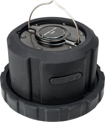 LED camping light on a tripod with detachable lights and Bluetooth speakers
