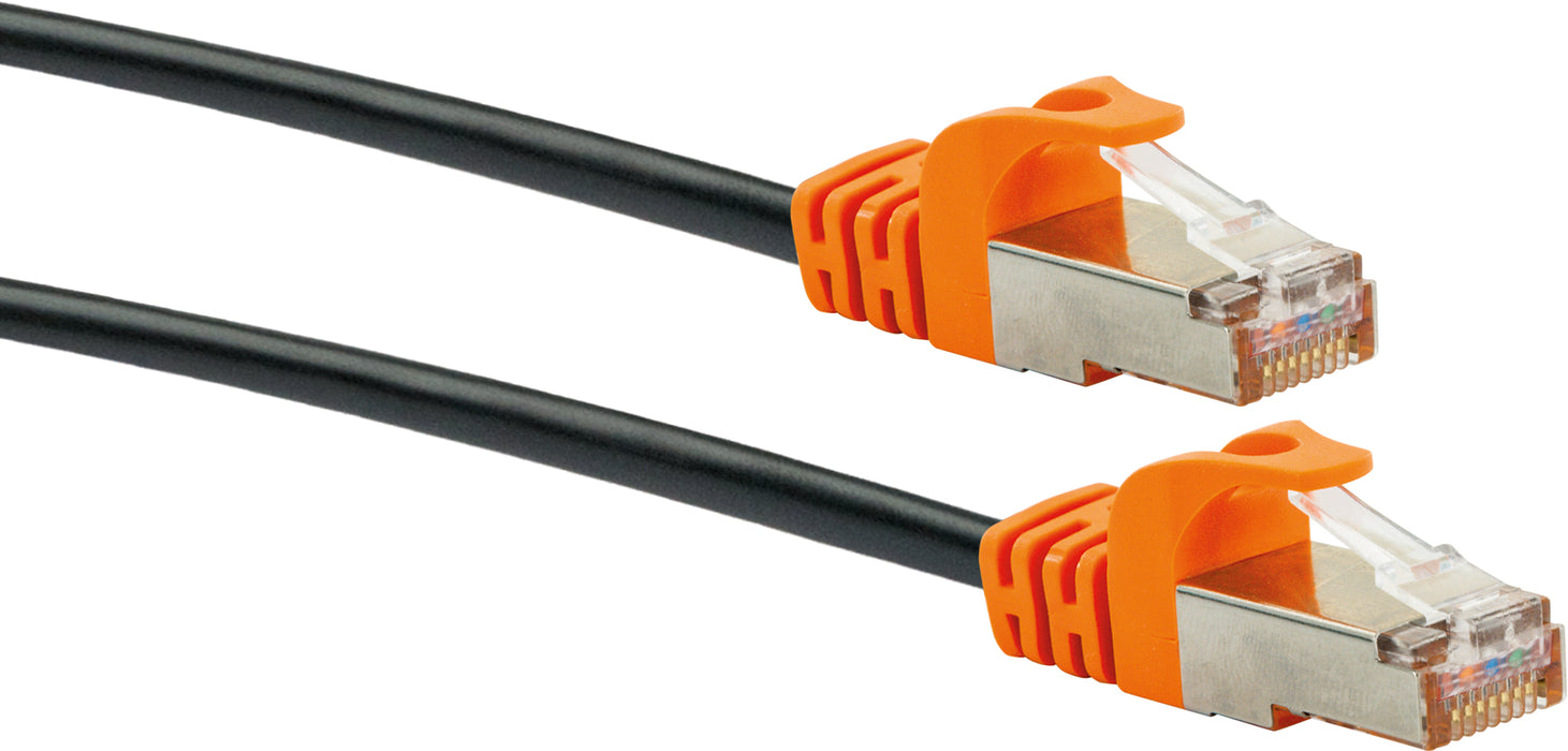 CAT7 network cable, S/FTP, 10m, orange/black
