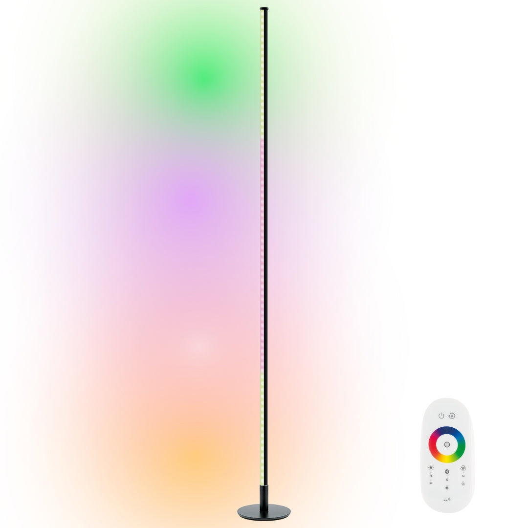 RGB LED floor lamp, dimmable, with color change, with remote control