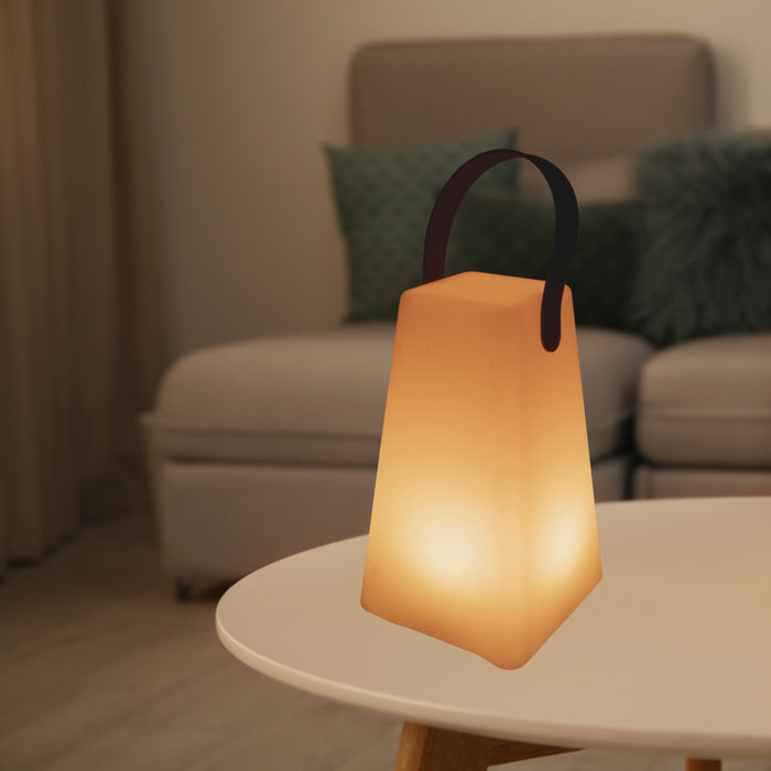 Solar-Tischleuchte mit Trageriemen