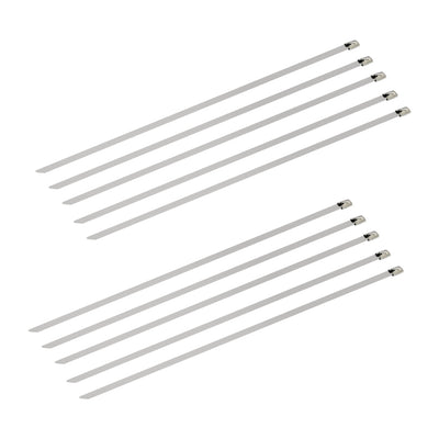 Set of 10 stainless steel cable ties, 40 cm