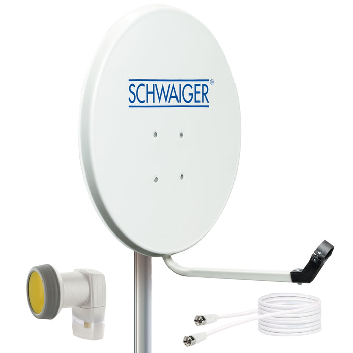 Schwaiger Satellitenanlage Set Weiß Stahl 55 cm