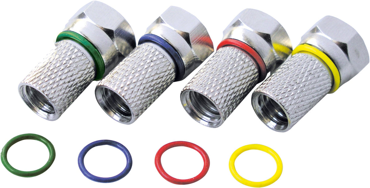 F twist-on connector set of 4 (7 mm)