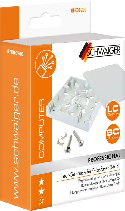 Leer-Gehäuse für Glasfaser 2-fach