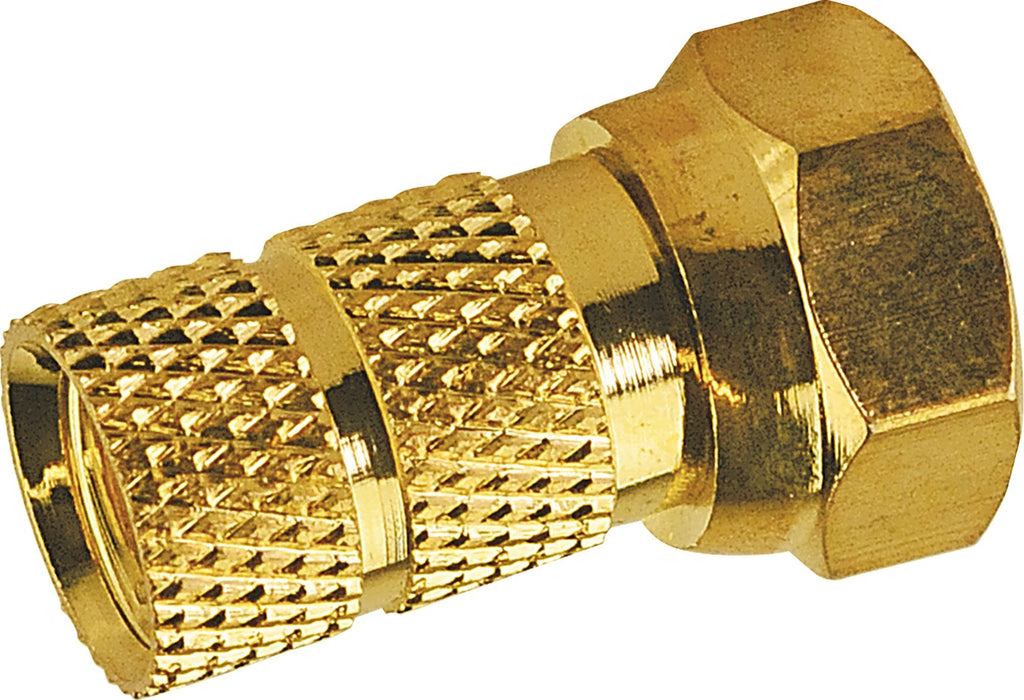 F-Aufdrehstecker 1/2 Stk. Ø 6,5 mm gold