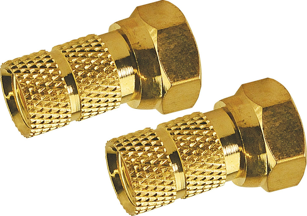F-Aufdrehstecker 1/2 Stk. Ø 6,5 mm gold