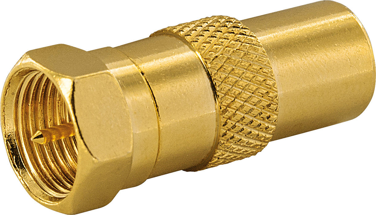 Adapter F- auf IEC-Stecker gold