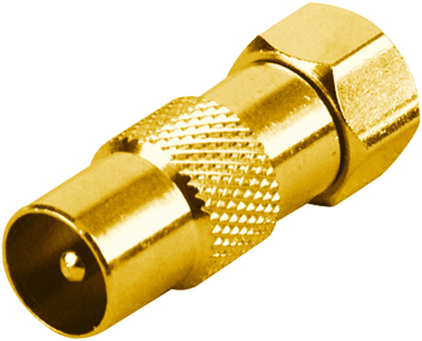 Adapter F- auf IEC-Stecker gold