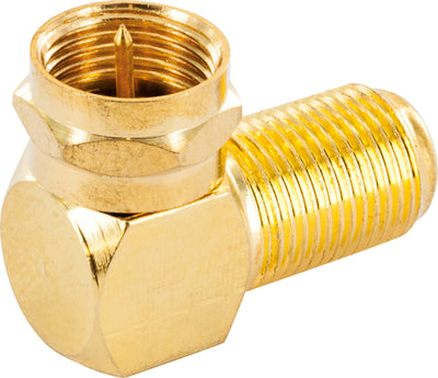 Winkeladapter F-Stecker auf F-Buchse gold