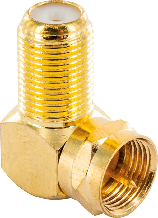 Winkeladapter F-Stecker auf F-Buchse gold