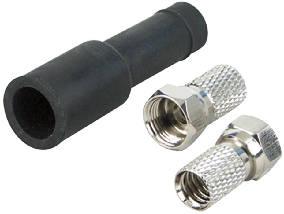 F-Stecker 2er Set Ø 7 mm mit Gummitülle