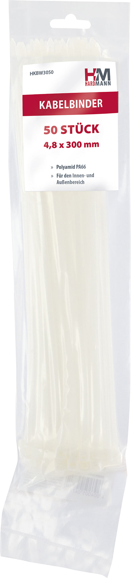 Hardmann Kunststoff Kabelbinder 30cm 50 Stk.