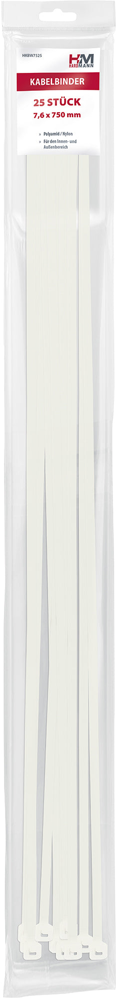 Hardmann Kunststoff-Kabelbinder 75 cm 25 Stk.