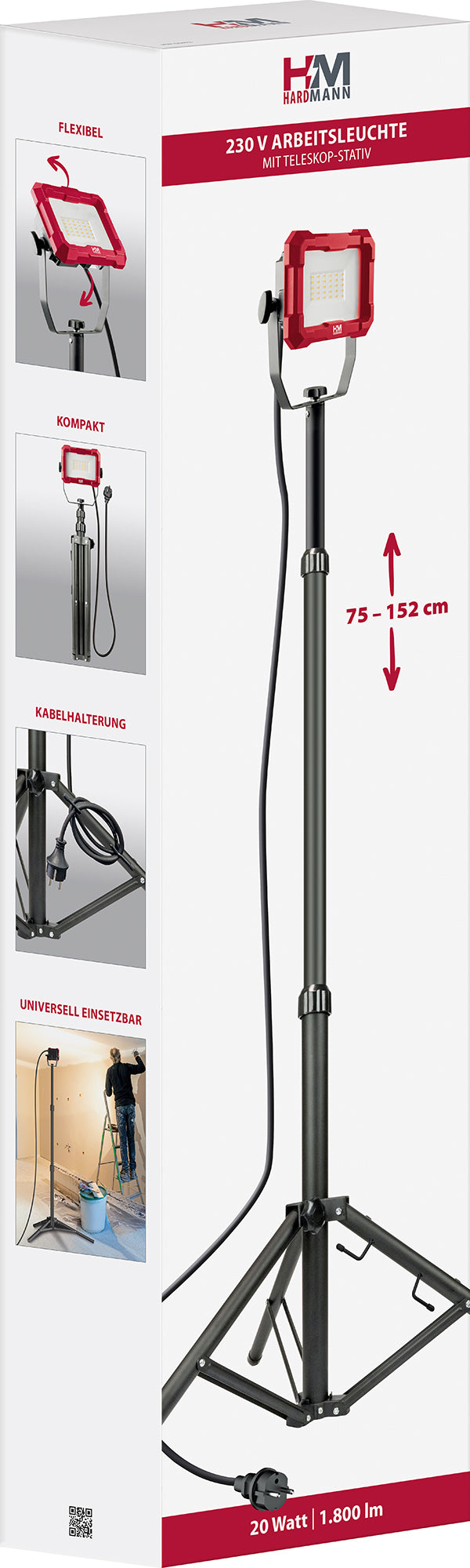 Hardmann Stativ-Baustrahler kabelgebunden