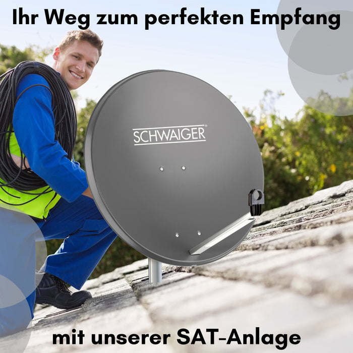 Satellitenanlage Set Anthrazit Aluminium 88 cm