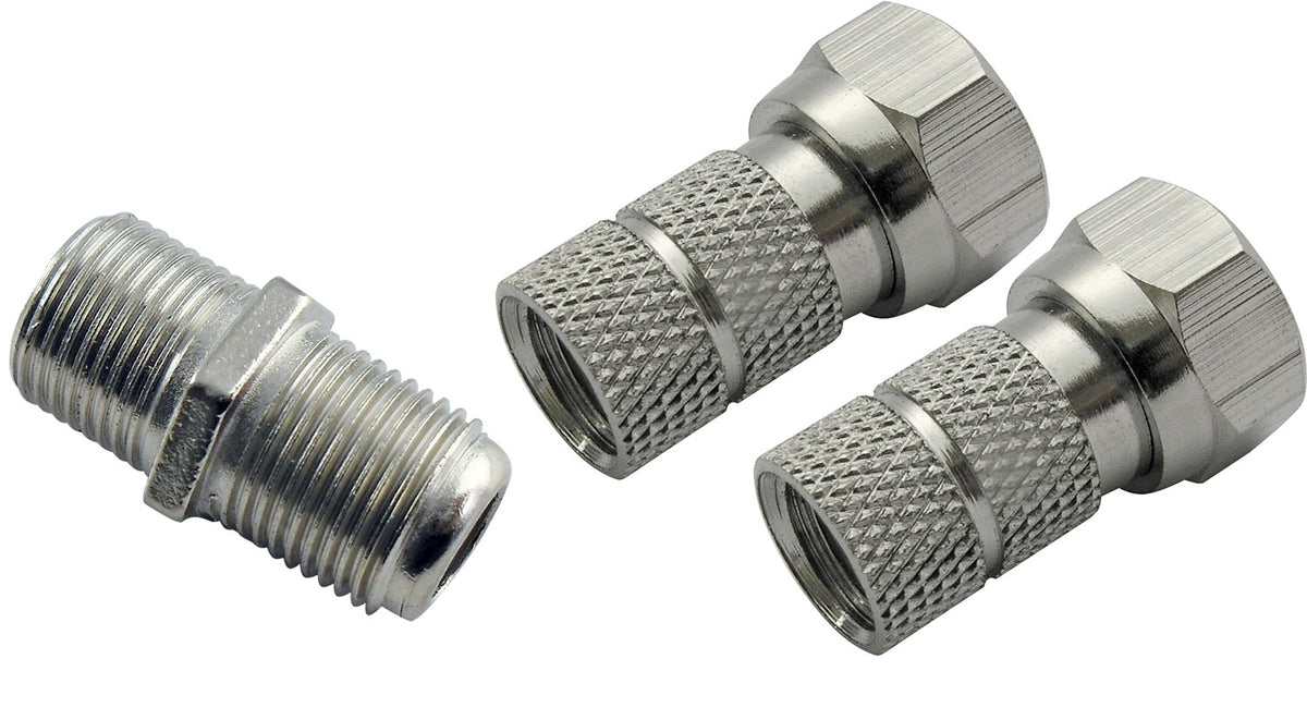 F-Stecker und Verbinder 3er Set Ø 6,5 mm