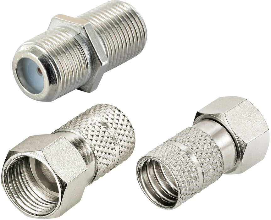 F-Stecker und Verbinder 3er Set Ø 8 mm