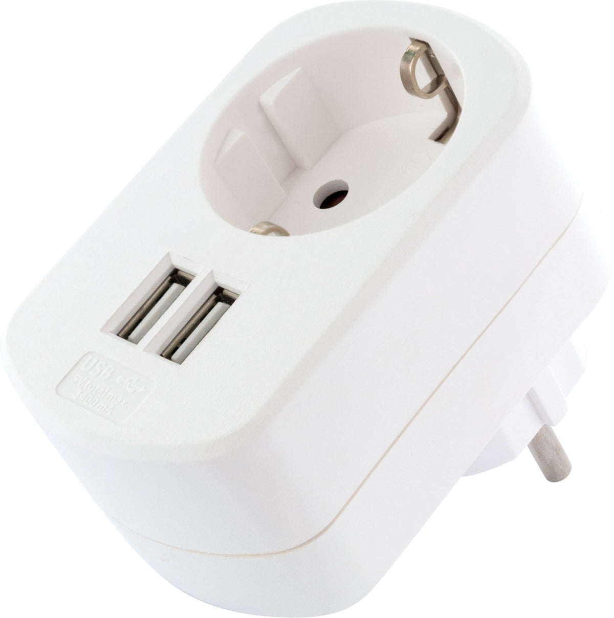 Ladegerät mit Steckdose + 2x USB-A
