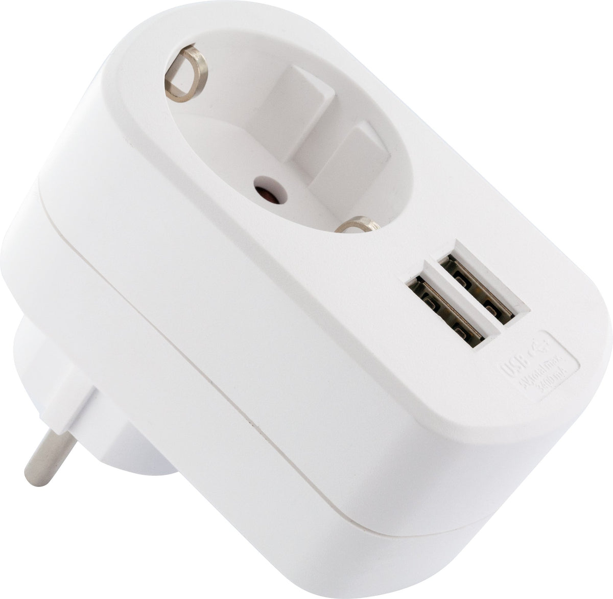 Ladegerät mit Steckdose + 2x USB-A