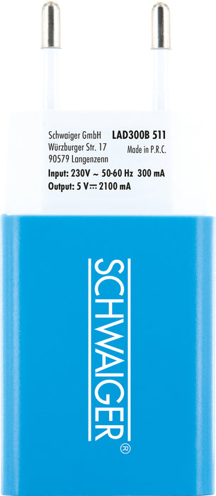 Ladegerät USB 2.0 A Pink/Blau