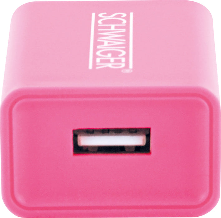 Ladegerät USB 2.0 A Pink/Blau
