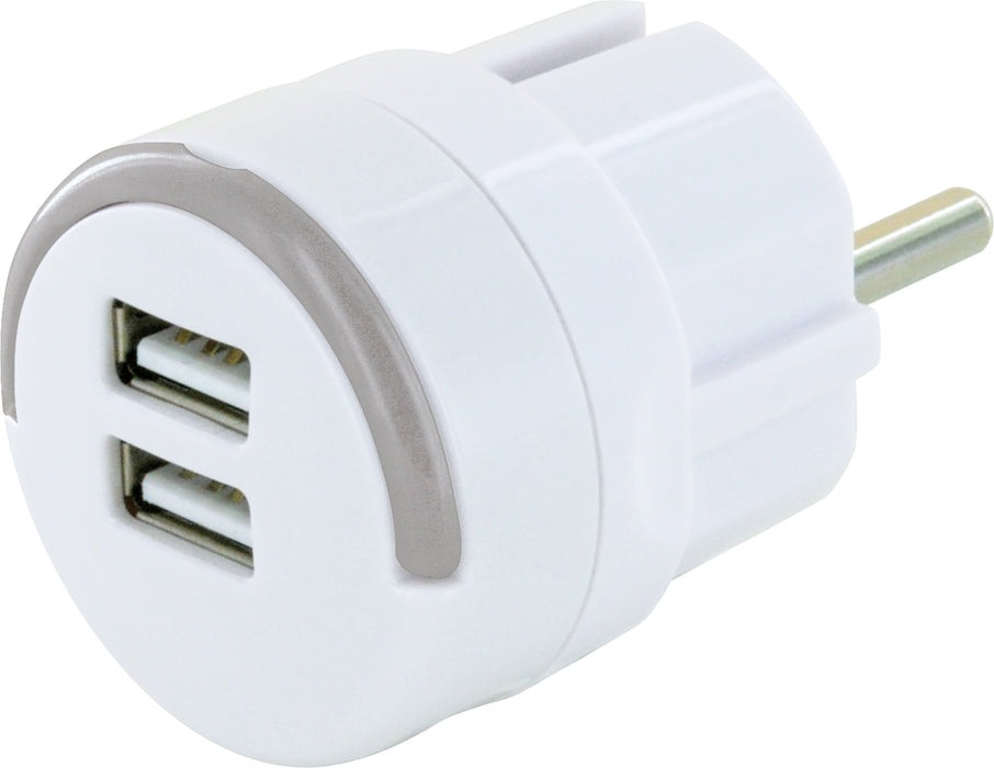 230 V USB charging adapter 2-way