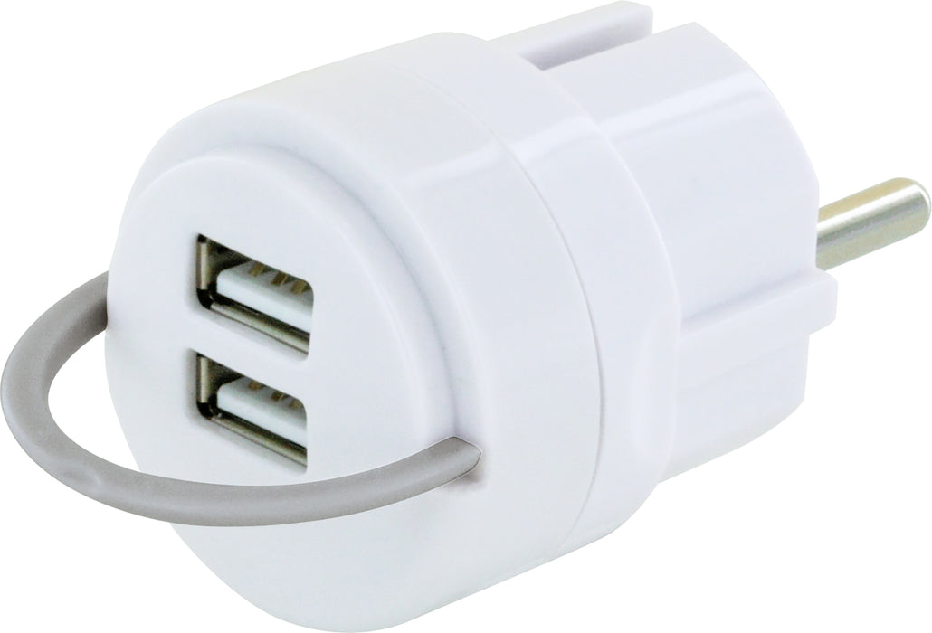 230 V USB charging adapter 2-way