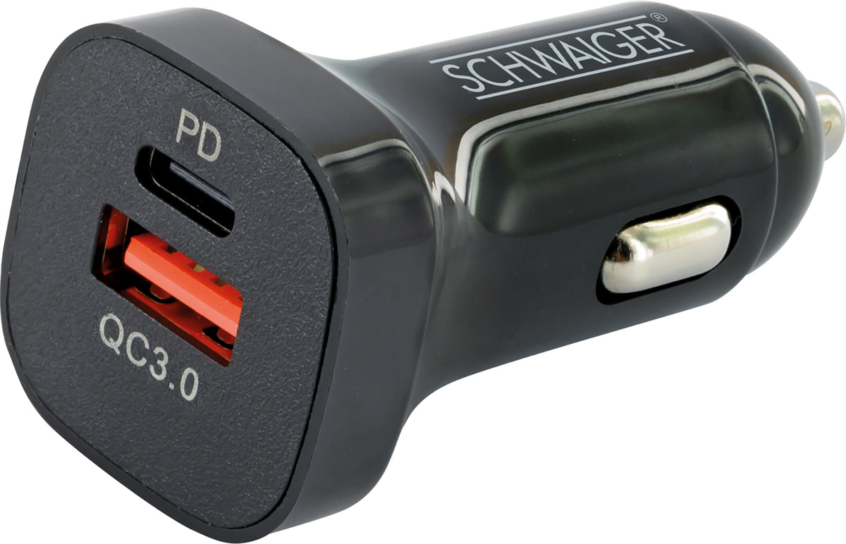 Car charging adapter 12/24V USB C &amp; A