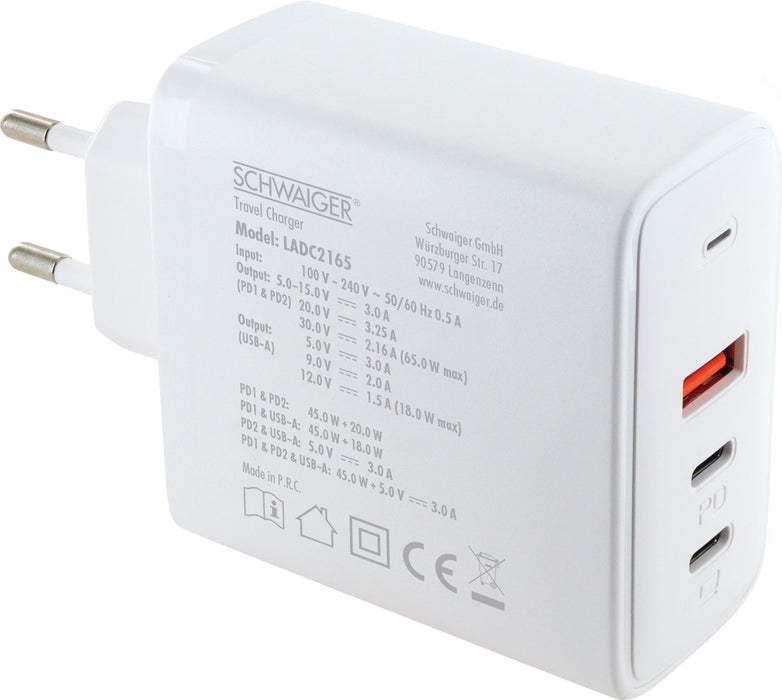 Schnell-Ladeadapter USB-C & A 65W