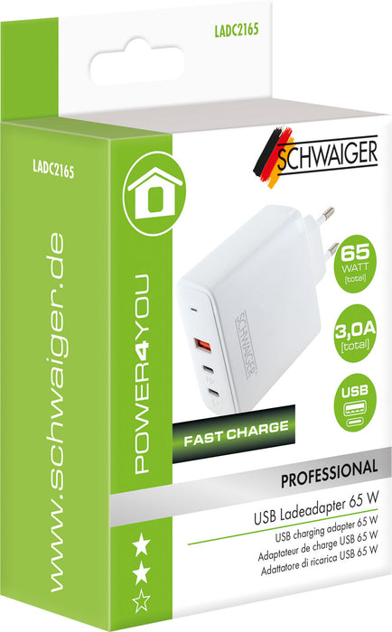 Schnell-Ladeadapter USB-C & A 65W