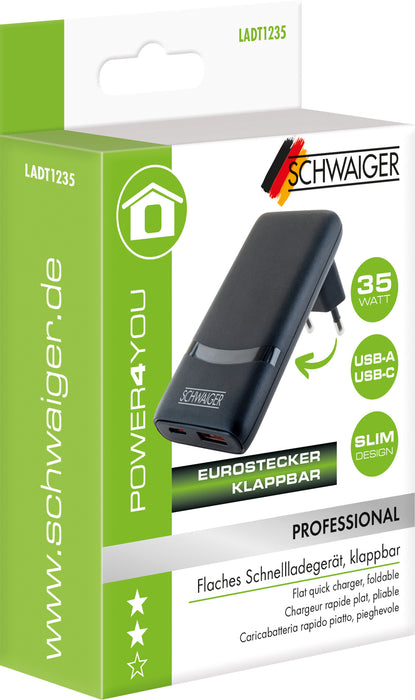 Schnellladegerät 35W Eurostecker ultra-flach