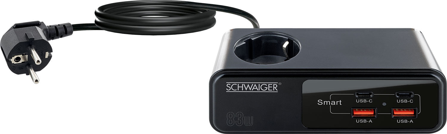 Power strip extension with USB-C &amp; USB-A charger 83W 