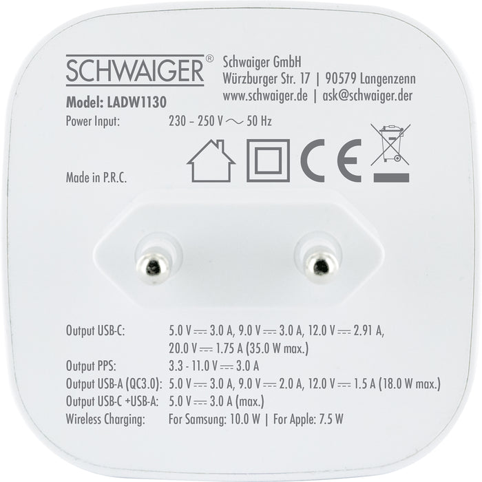 Ladegerät 20W mit QI Ladefläche magnetisch