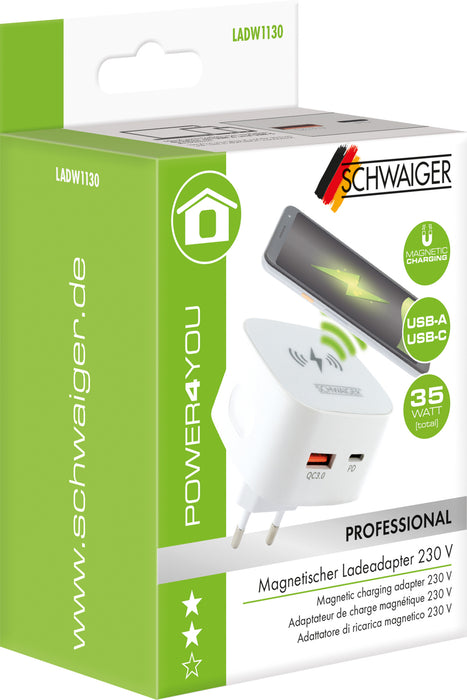 Ladegerät 20W mit QI Ladefläche magnetisch