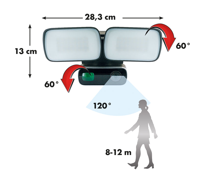 Überwachungskamera Full HD mit Flutlicht