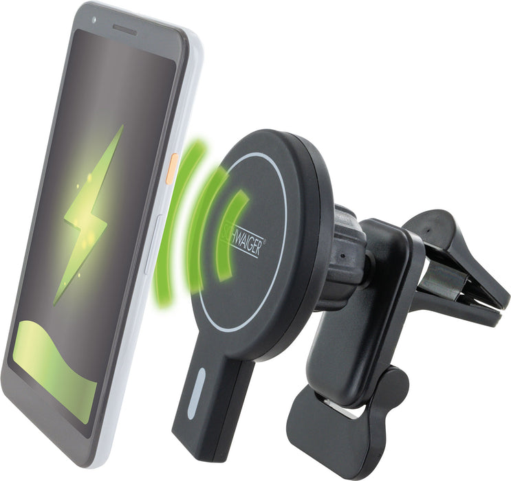 Magnetic car smartphone holder with QI charging function