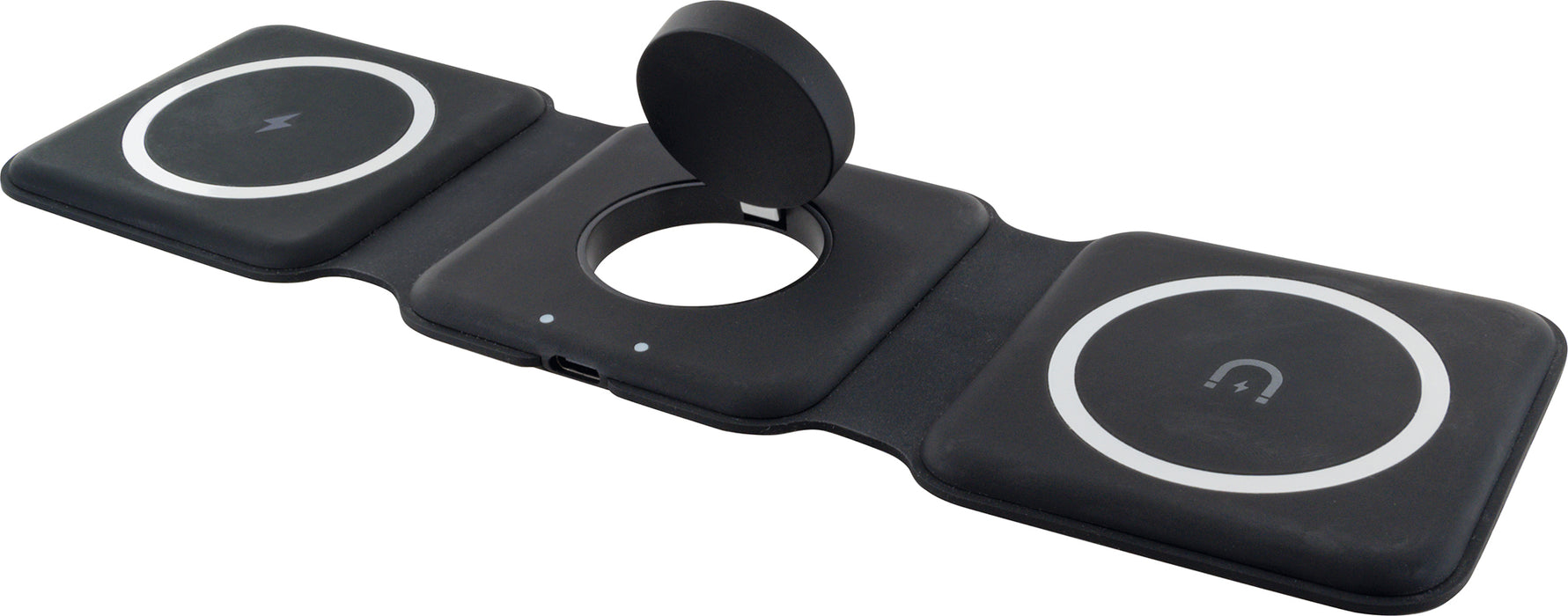 Foldable QI charging station for 3 devices