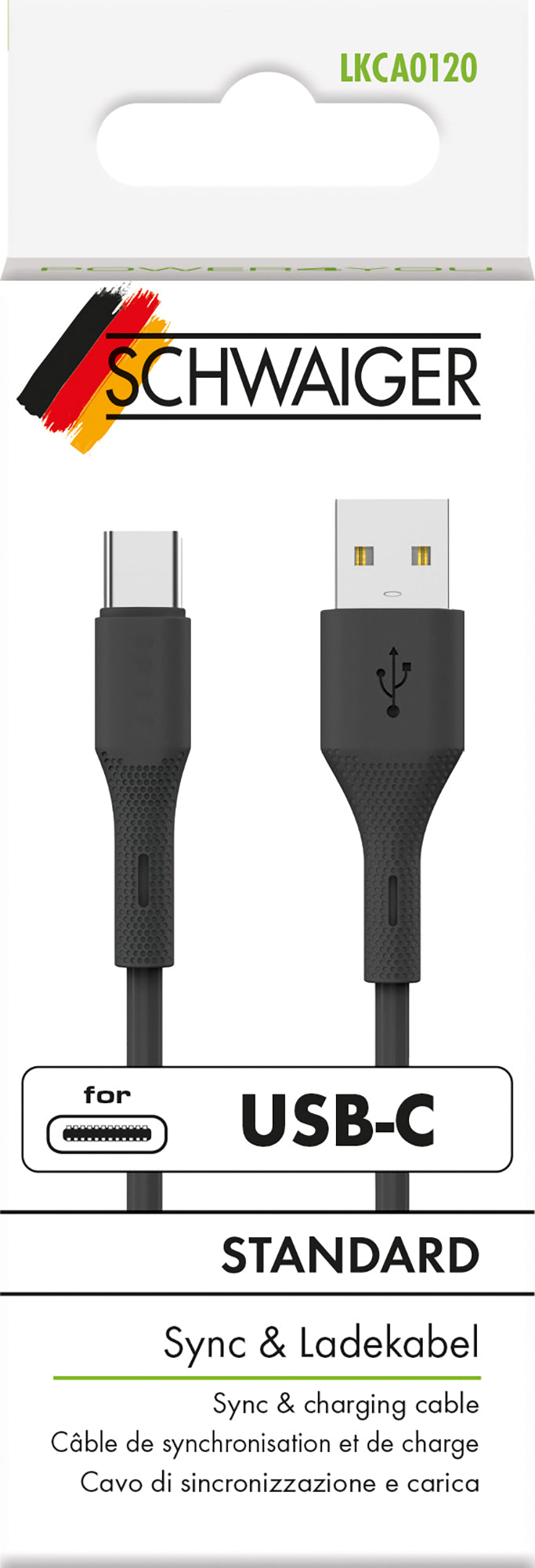 Ladekabel USB A auf C 1,2m schwarz