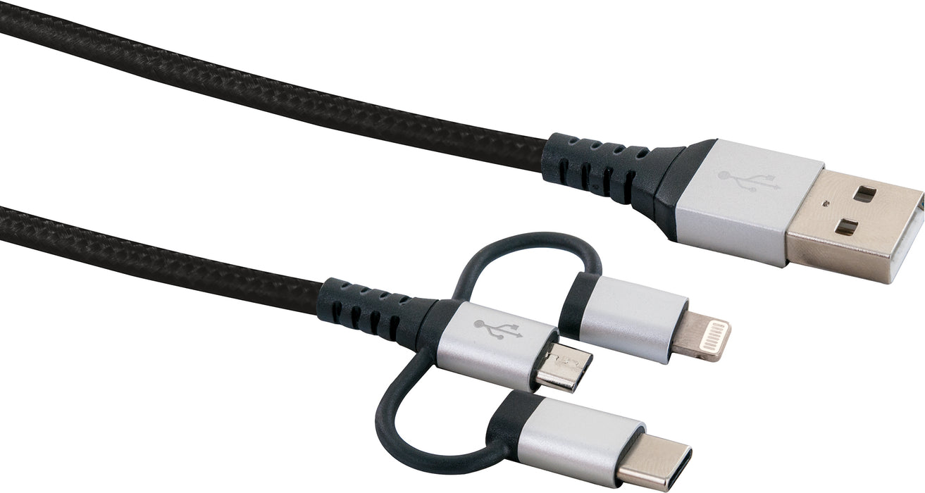 3in1-Kabel USB-C/Lightning/Micro-USB 1,5 m