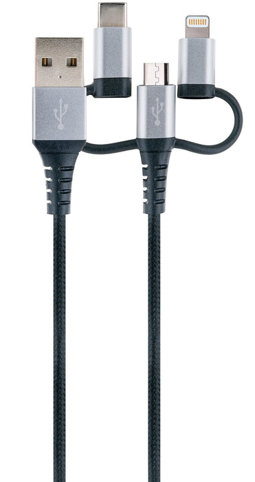 3in1-Kabel USB-C/Lightning/Micro-USB 1,5 m