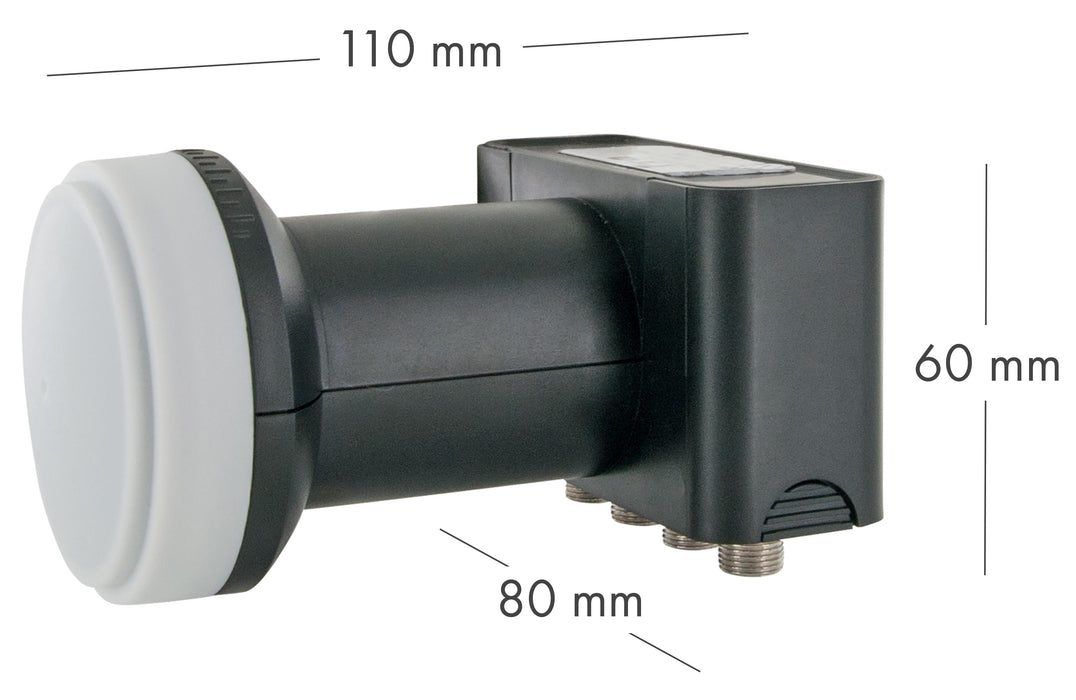 Satellitenanlage Set Hellgrau Stahl 72 cm mit Quad LNB