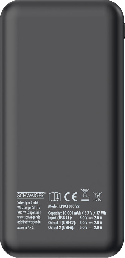 Powerbank mit Kapazitätsanzeige 10000 mAh