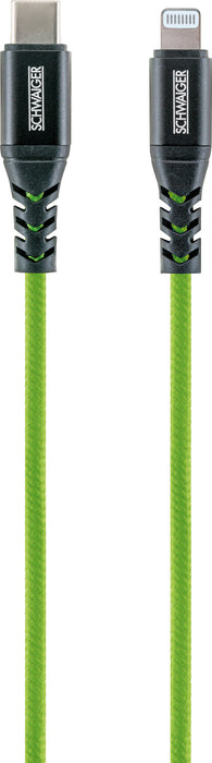 Lightning auf USB-C Kabel grün/rot/blau 1,2 m