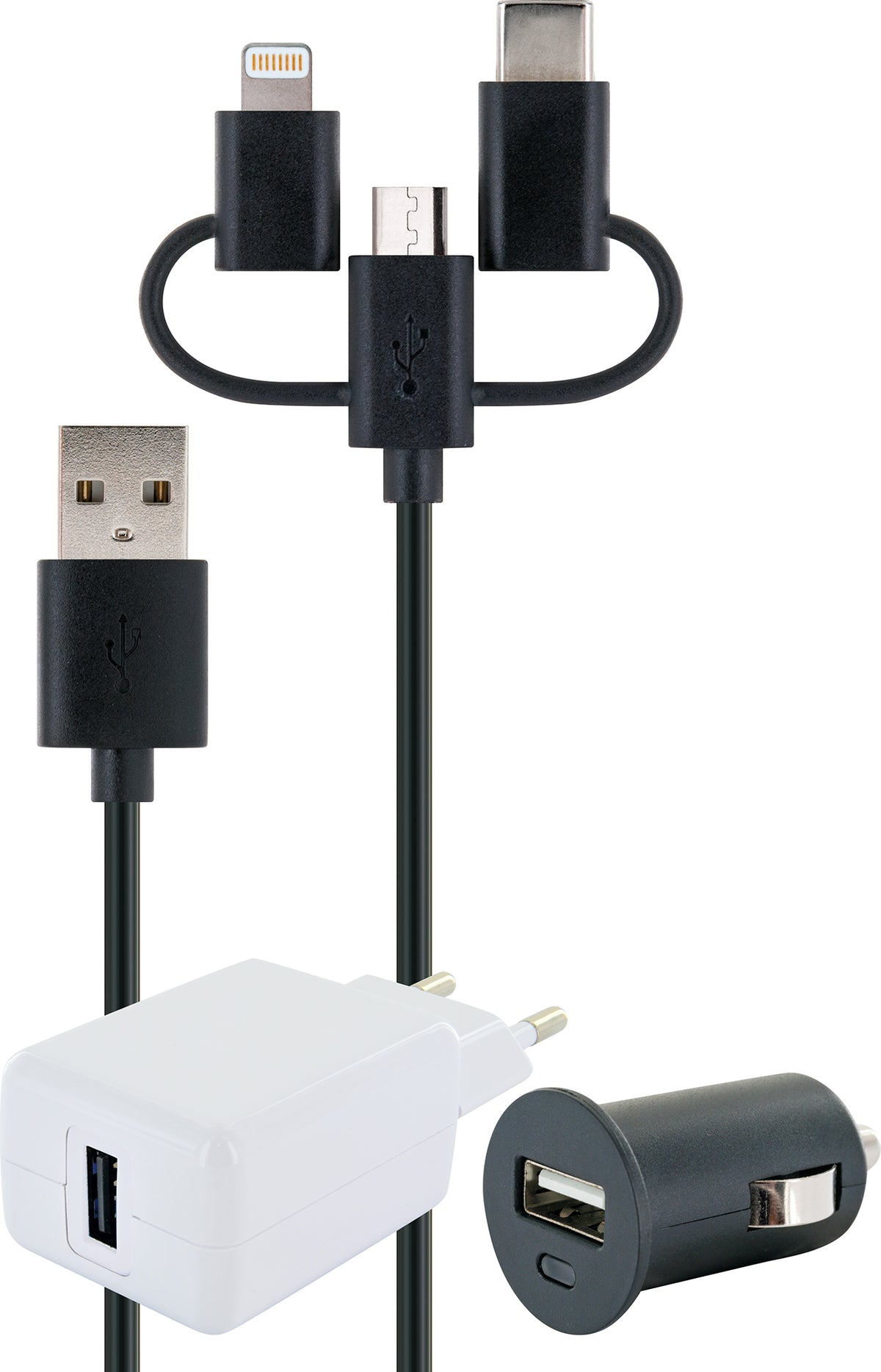 12 V & 230 V 3-in-1 charging set "Smart"